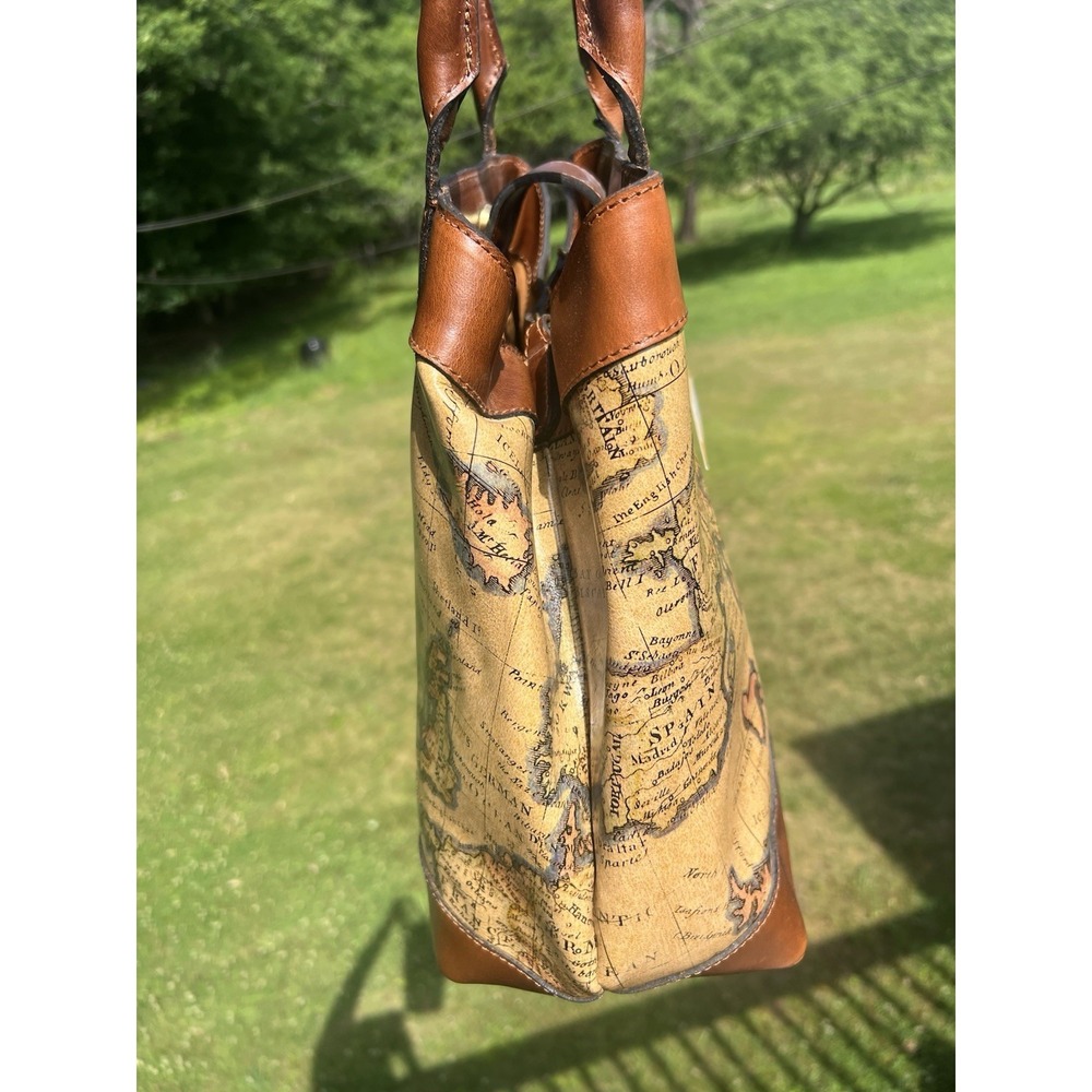 Patricia Nash Mallory Tote European Map Collection Leather Shoulder Bag NWT - Picture 6 of 16